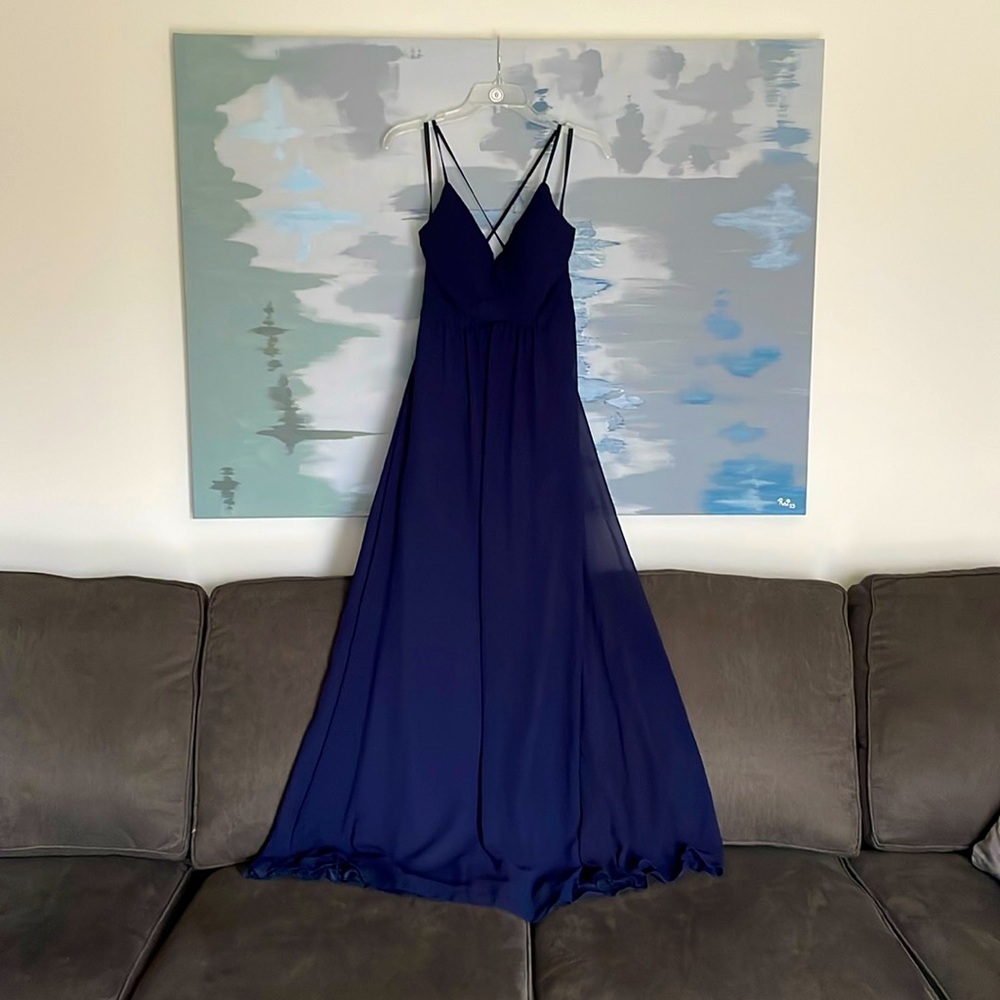 Navy Blue Bridesmaid / Prom Dress